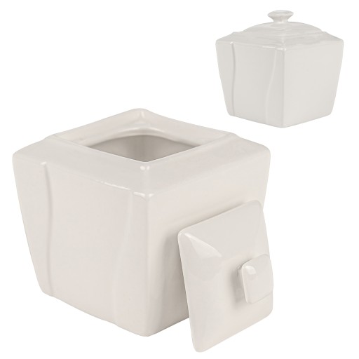 BIELA PORCELÁNOVÁ MISKA NA CUKOR S viečkom VIVA CUKOR