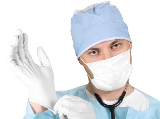 Hygienická biela zástera z netkanej textílie na jedno použitie