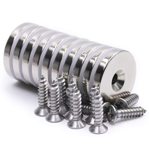 NEODYMIOVÝ MAGNET S OTVOROM PRE SILNÝ VALEC OTVORY NA SKRUTKU PODLOŽKY 14x3