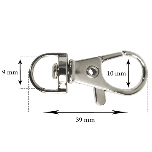 KĽÚČENKA NA RYBIE KRABÍNY 10 mm STRIEBORNÝ NIKEL