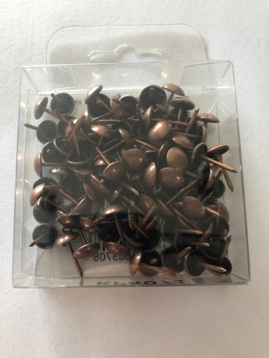 GOMBÍKY ČALÚNNE medené špendlíky 9,5 mm - 100 ks