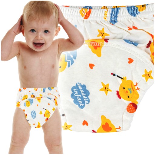 Tréningové nohavičky PRE DETI 9-13 KG PLIENKY NA UČENIE CIKAŤ, BIELE - M