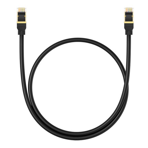 Rýchly okrúhly sieťový kábel Baseus RJ45 40 Gbps Cat. 8 0,5m čierna