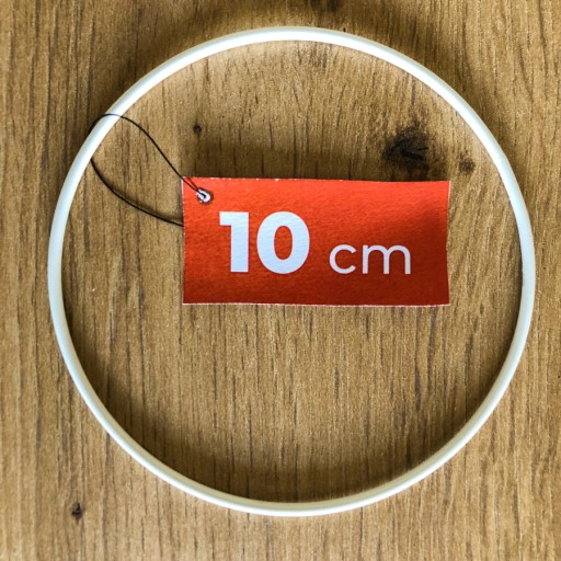 Kovový krúžok na lapač snov, BIELY, 10 cm