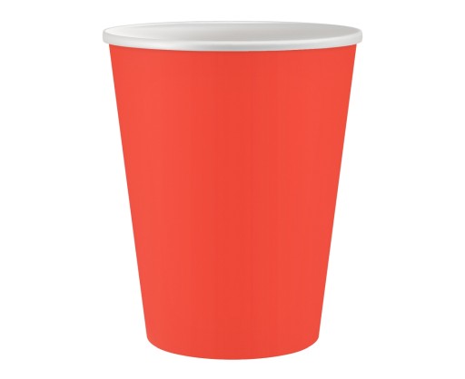 papierové poháre jednofarebná, červená, 250 ml/ 6 ks.