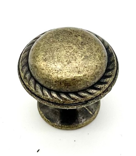 Retro nábytkový gombík, MOSADZ, PATINA
