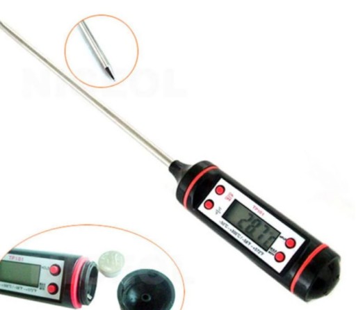 LCD KUCHYNSKÝ TEPLOMER NA VÝROBU MÄSA, VÍNA, VOSKU, SVIEČOK 300°C