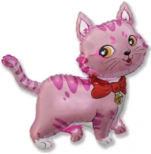 Fóliový balónik MITTEN Cat Kitty Pink Birthday One Year Party 35cm
