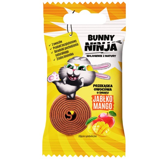 BUNNY NINJA želé bez cukru Ovocný snack pre deti jablko mango 15g.