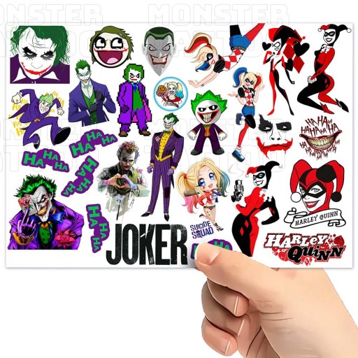 UMÝVAJÚCE DOČASNÉ TETOVANIE PRE DETI DETSKÝ JOKER ORIGINÁLNE DIZAJNY