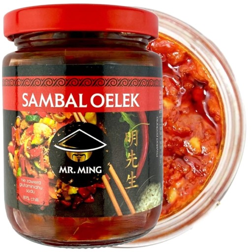 Sambal Oelek omáčka hustá pasta Pikantné čili pyré v tégliku 238g MR. MING