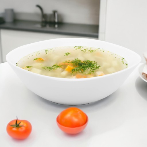 BIELA OPÁLOVÁ MISKA NA ŠALÁT HLBOKÁ MISKA 23CM ŠTVORCOVÁ MISKA TANIEĽ POLIEV.