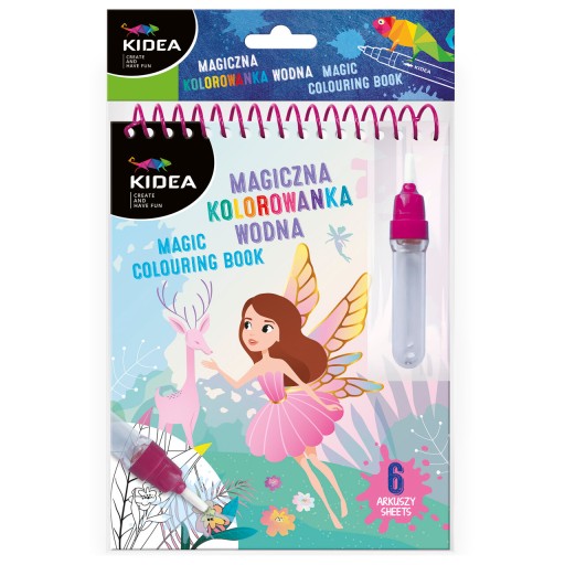 Kidea Magická opakovane použiteľná vodová omaľovánka s fixkou Unicorn Fairies