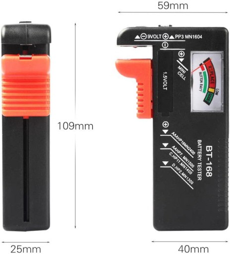 ANALOGOVÝ TESTER BATERIE METER LCD VOLTMETER AA AAA C D 9V