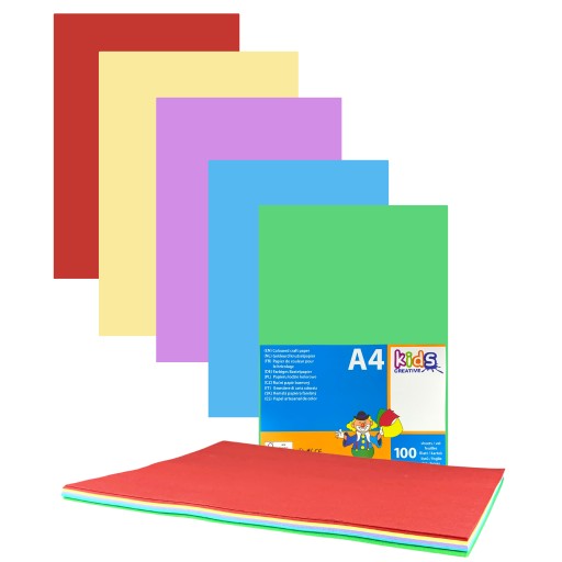 FAREBNÝ PAPIER 100 listov A4 80gsm PRE DETI