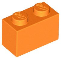 LEGO 3004 BRICK 1x2 oranžová NOVINKA (12g) 16 ks.