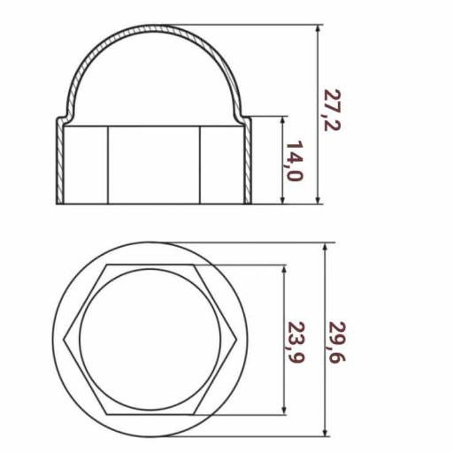 Plastová krytka GRAPHITE RAL7016 kryt skrutky matice M16 24 kľúč