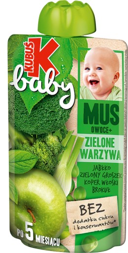 KUBUŚ Baby Mousse Fenikel Brokolicový hrášok 100g