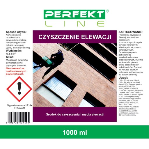 Tekutý prípravok na čistenie fasád 1l