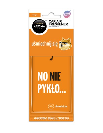 AROMA PRÍvesok do auta, BEZ PRACHOVEJ PAMÄTE ORANŽOVÝ