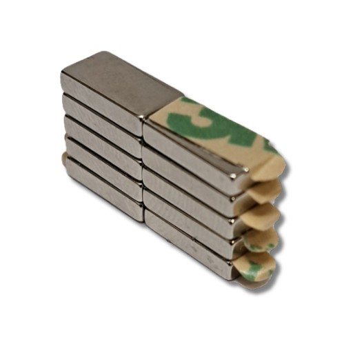 NEODYMOVÝ MAGNET 10x5x2 N38 S 3M LEPICÍ PÁSOU Silný