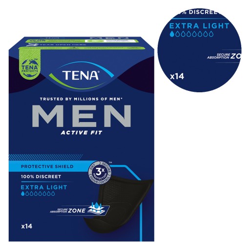 TENA MEN Extra Light anatomické vložky 14 kusov
