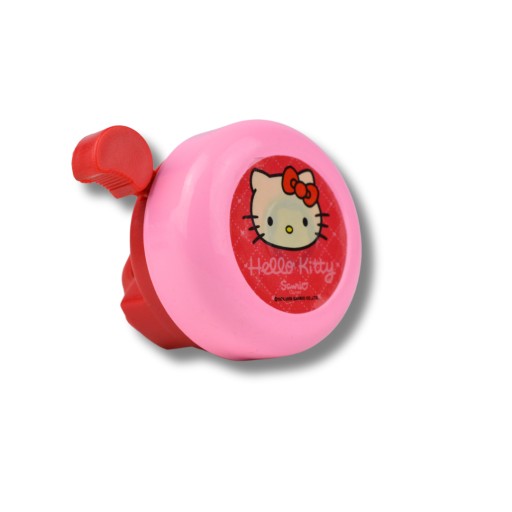 Detský zvonček na bicykel, rozprávkový styling, Hello Kitty, ružová