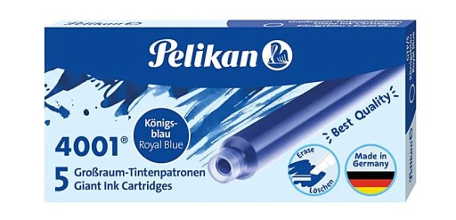 PELIKÁNOVÉ NÁPLNE do plniacich pier, DLHÉ MODRÁ, 5 kusov