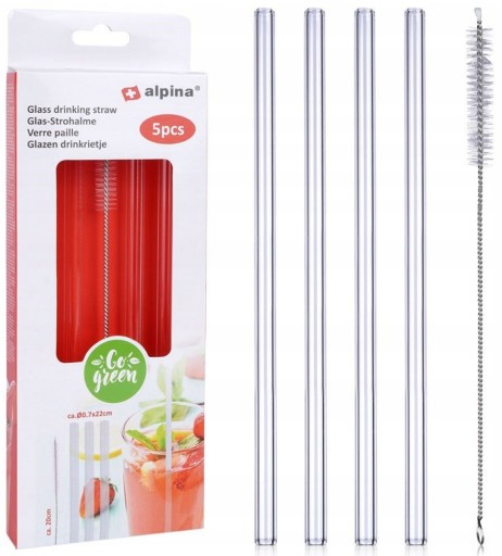 Sklenené slamky Alpina, 4 kusy