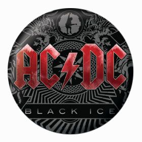 Špendlík s hudobným logom AC/DC Black Ice, 2,5 cm