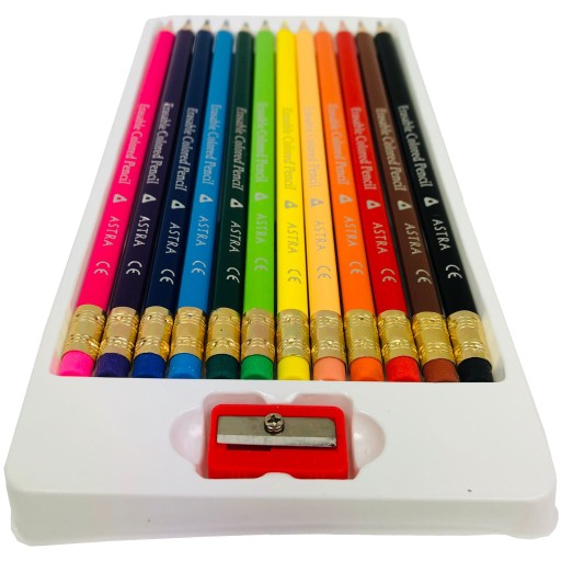 Pastelky ASTRA SCHOOL PENCIL s gumou, 12 farieb