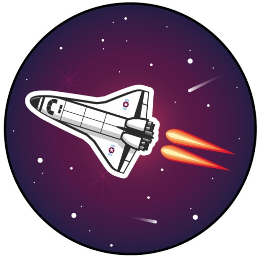 DEKORATÍVNE nálepky 10 kusov Vesmírna RAKETA