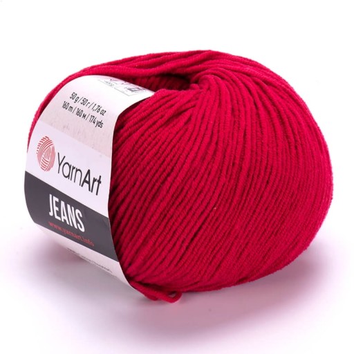 YARNART JEANS 51 tmavočervená priadza