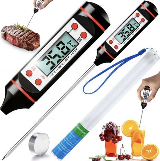 KUCHYNSKÝ TEPLOMER DIGITÁLNA SONDA NA MÄSO, VÍNO, PEČIVO