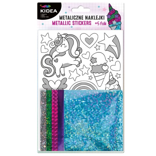 Kreatívna sada metalických samolepiek UNICORN Kidea