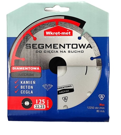 Segmentový diamantový kotúč na suché rezanie MEDIUM 125x22mm Klimas