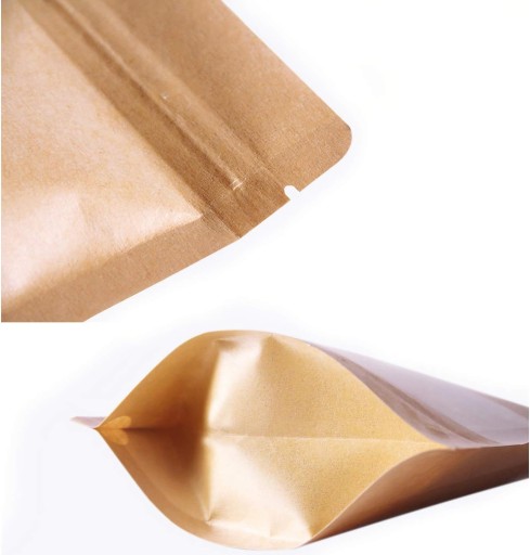 Doypack papierová taška 14x9cm 100ml Kraft Small Window Set 50ks.
