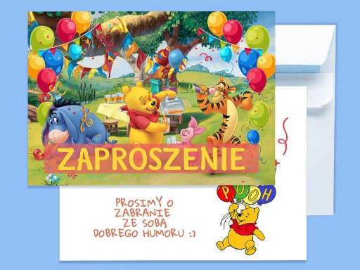POZVÁNKA DIEŤAŤA K NARODENINÁM MACKO PÚ + OBÁLKA ZDARMA
