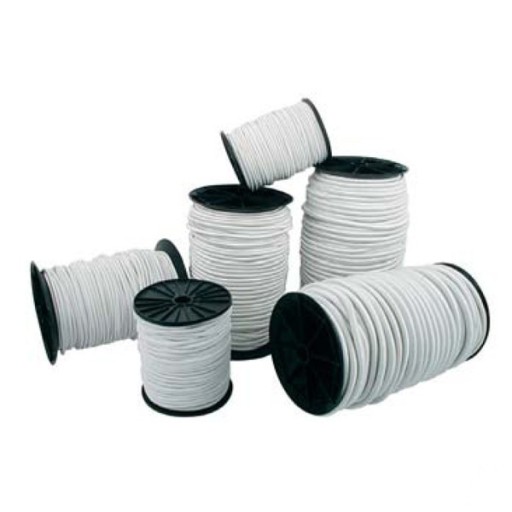 Elastické montážne lano BIELY 6mm + gumené HÁČKY