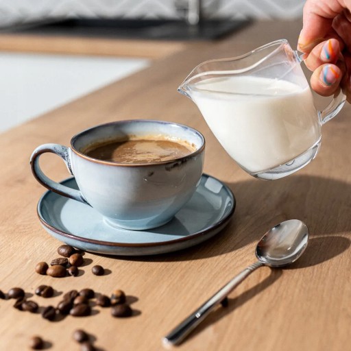 Elegantná súprava 200 ml sklenenej cukorničky a 200 ml kanvičky na mlieko od Altom Design