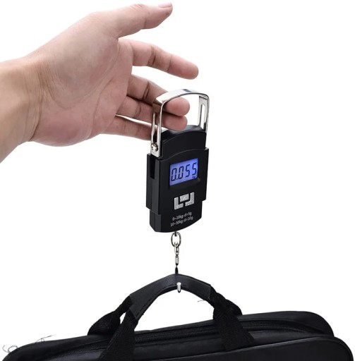 LETISKÁ VÁHA BATOŽINY TURISTICKÁ CESTOVANIE RYBOLOV LCD 50kg + BATÉRIA