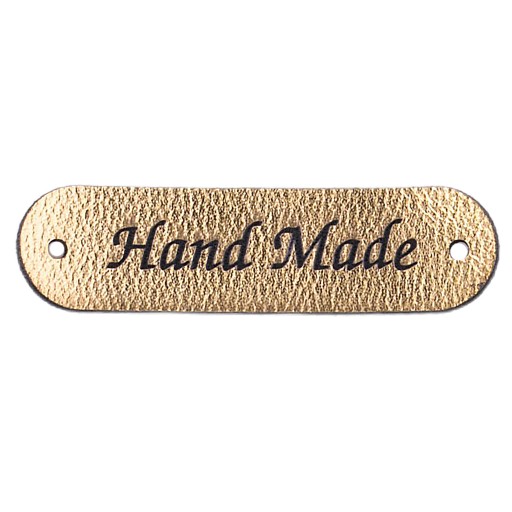 Etiketa z ekokože HANDMADE, zlato 2657