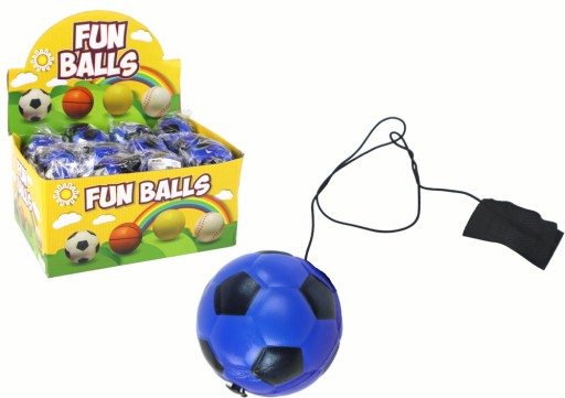 PU futbal s Jojo gumičkou na skákanie, 6 cm, modrá