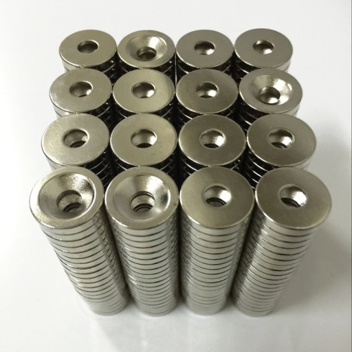 Neodymový magnet 12 x 3 mm s otvorom Strong 5 ks