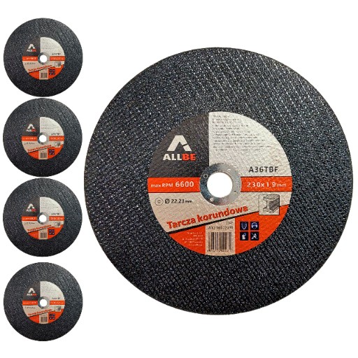 5 KUSOVÝCH KOVOVÝCH REZNÝCH KOTÚČOV 230 x 1,9 MM KOVOVÝCH REZNÝCH KOTÚČOV 230 SILNÝCH
