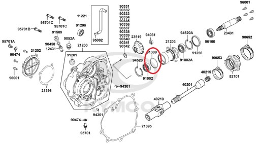 TESNENIE O-KRÚŽOK, OBJÍMKA HNACIEHO HRIADEĽA KYMCO MXU 300 300R