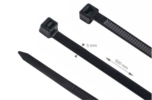 KABELOVÉ VIAZAČKY ČIERNE KABELOVÉ VIAZAČKY 5x500mm 100KS