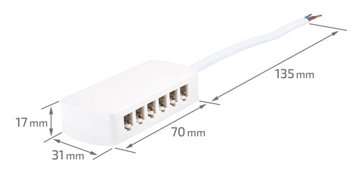ROZDEĽOVACÍ KÁBEL 1x6 AMP NA PRIPOJENIE SVIETIDIEL