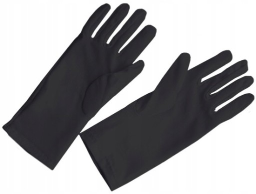 Čierne večerné rukavice z 20. rokov retro ninja gangsterský karnevalový ples 22 cm