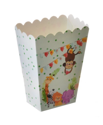 POPCORN PAPIEROVÁ BOX Małka Zebra ZOO 0,8 L sladkosti 6 ks Safari eko